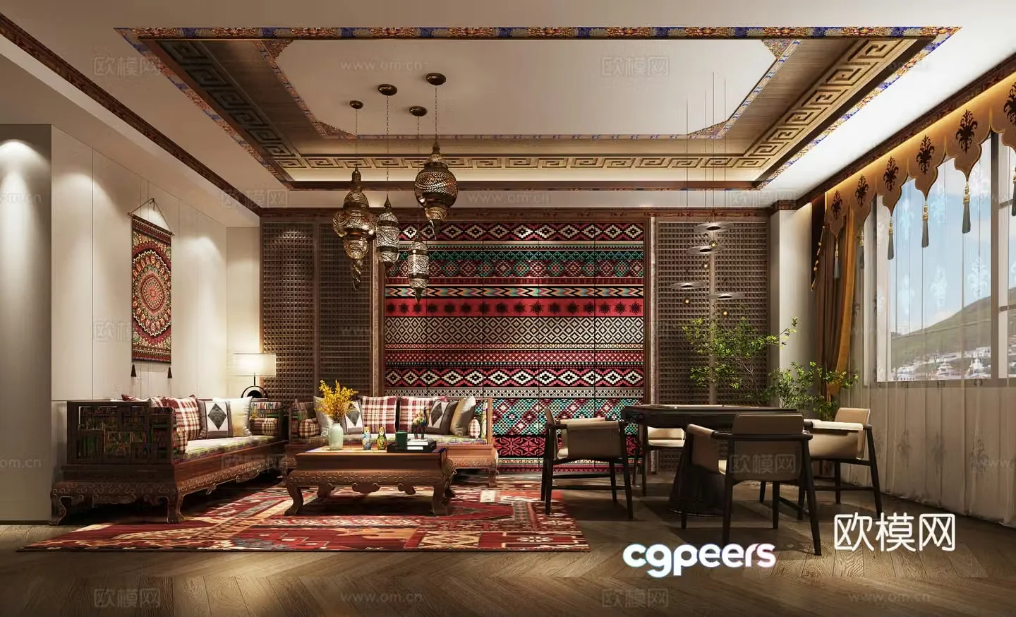Tibetan chess and card room 3D model