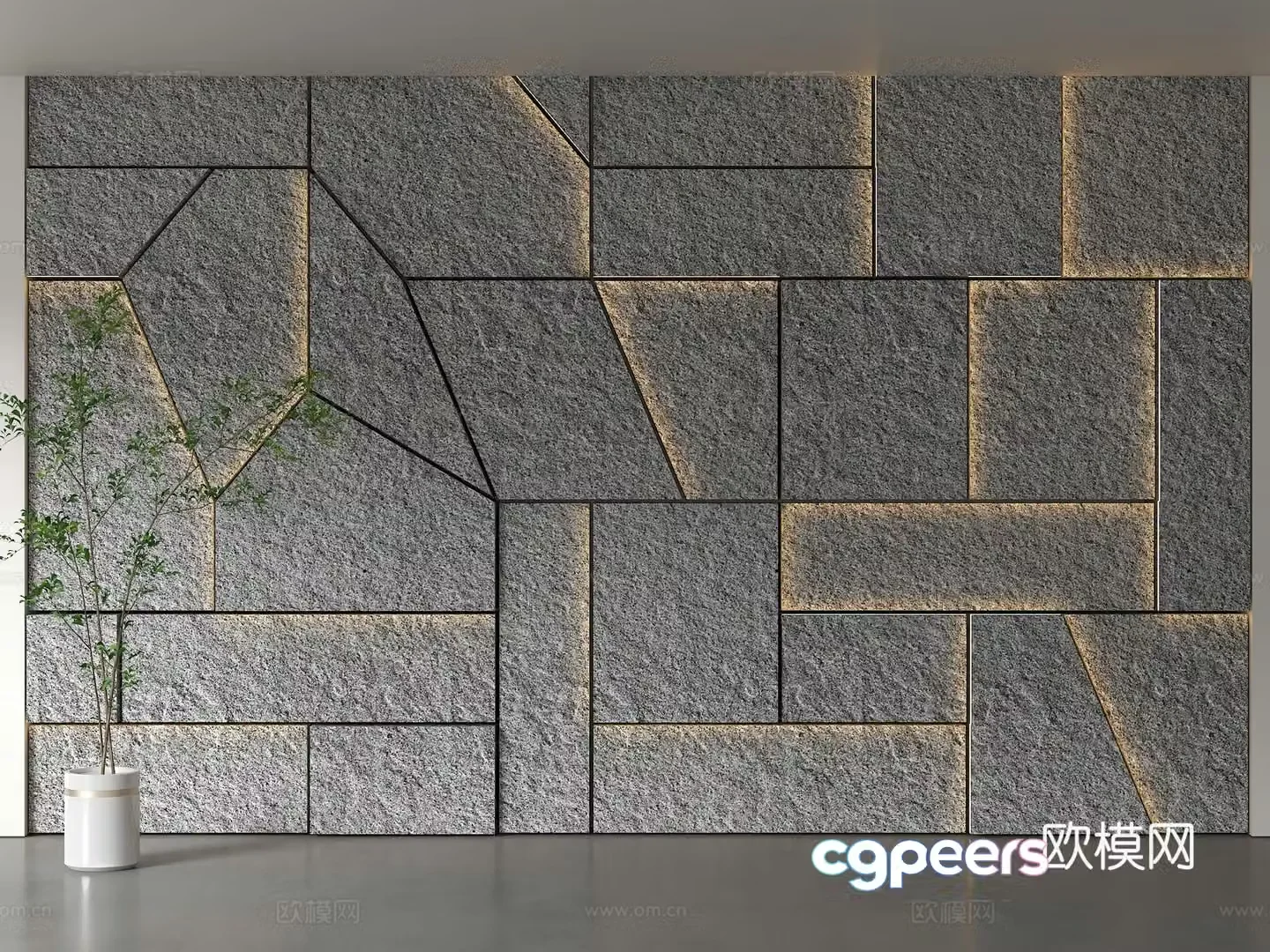 Modern porch background wall Stone background wall Geometric stone background wall Stone gradient background wall Rock 3d model