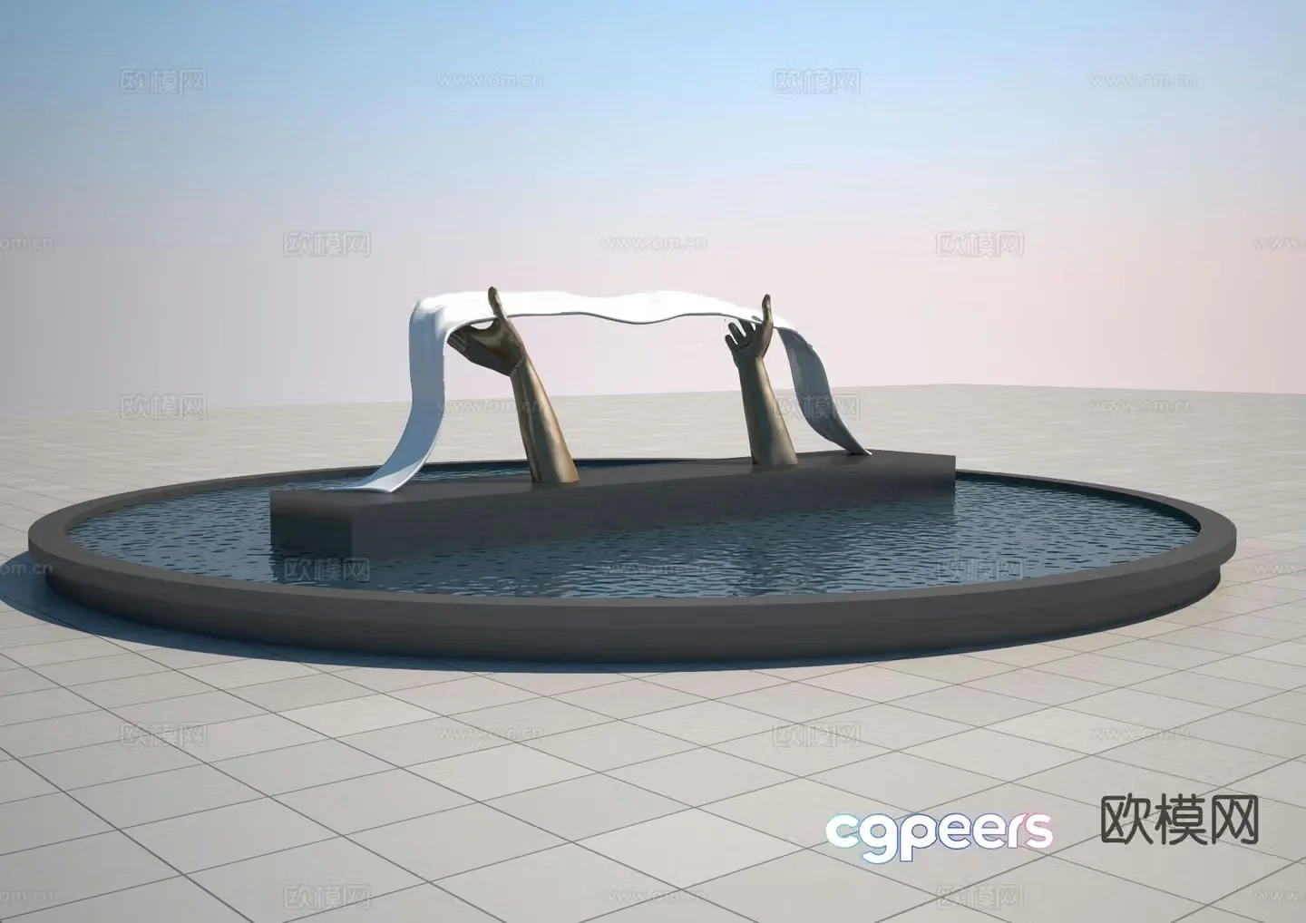 Modern hada sculpture 3d model