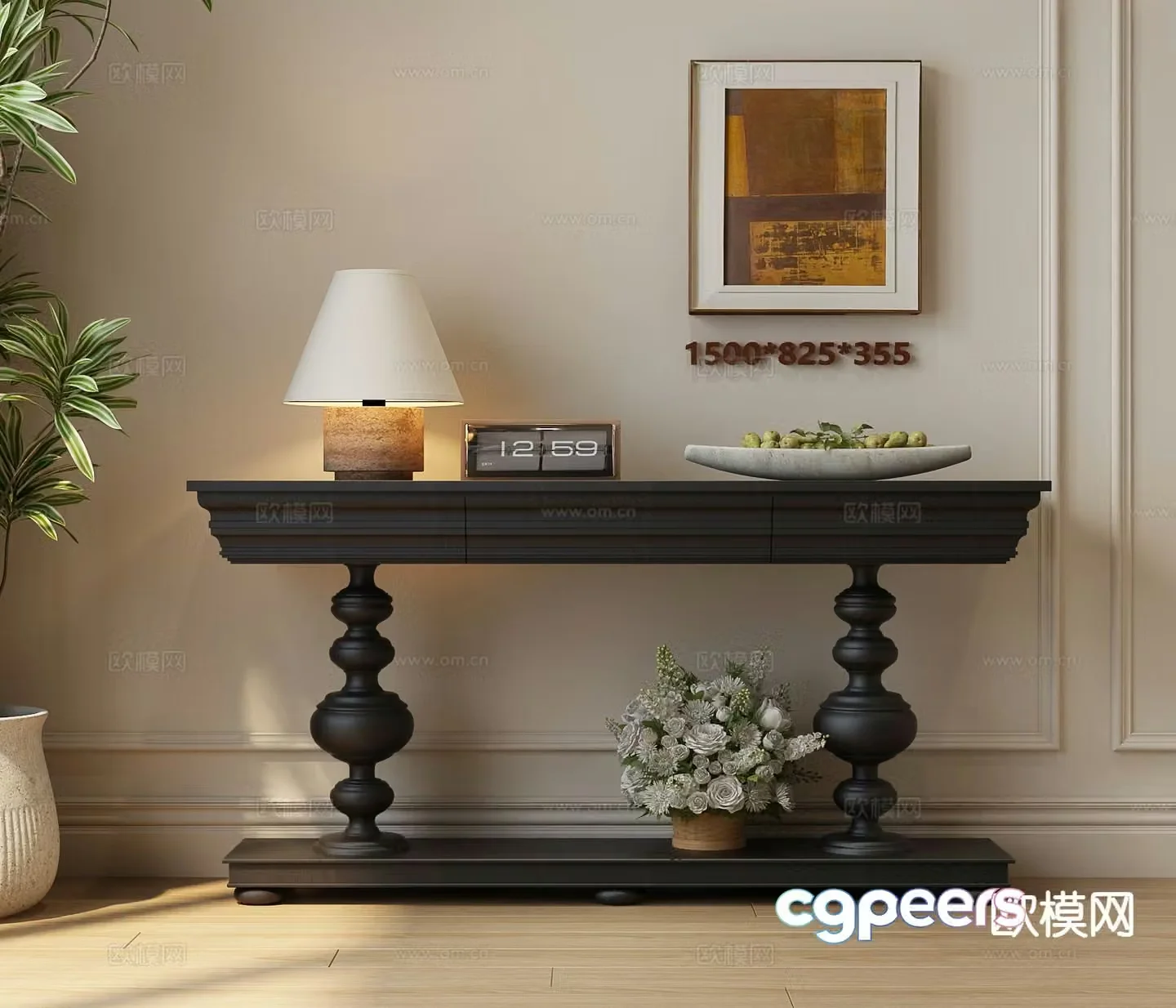 3d model of french style duanjing strip