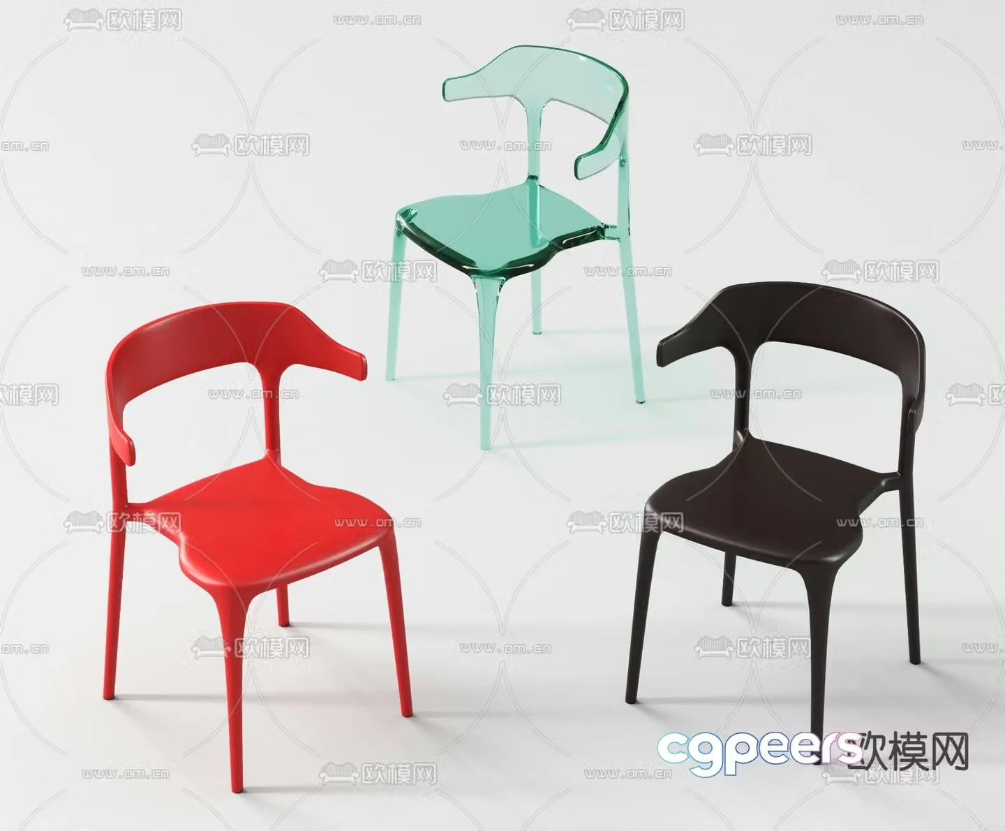 Cassina acrylic single chair dining chair 3d model