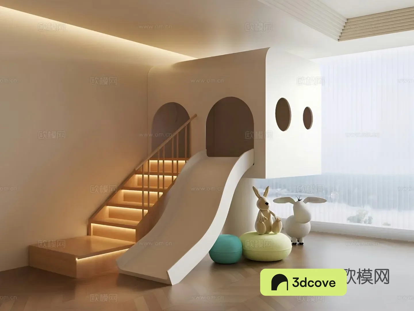 Modern children’s play area slide