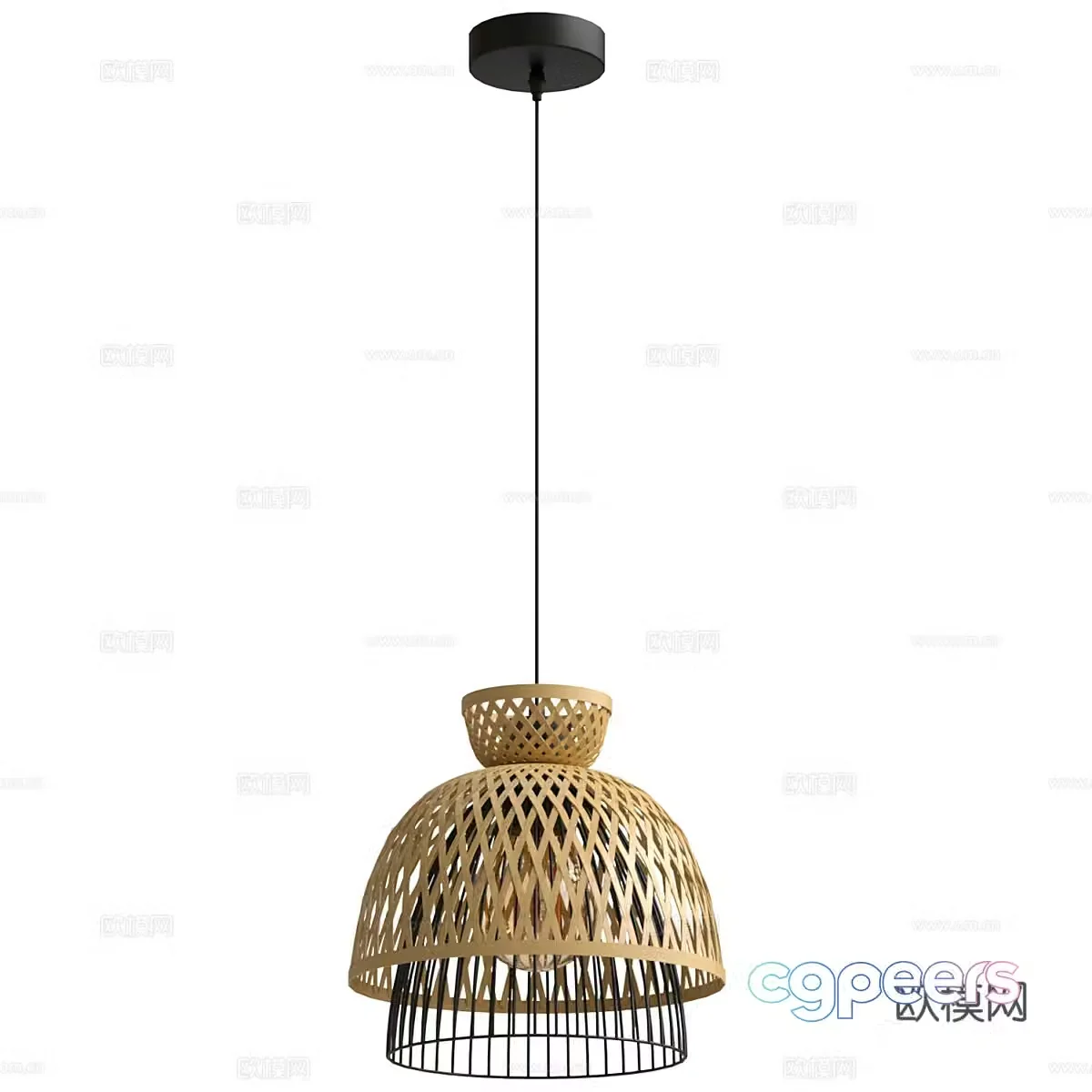 Nordic simple chandelier chandelier simple chandelier living room chandelier rattan chandelier 3d model