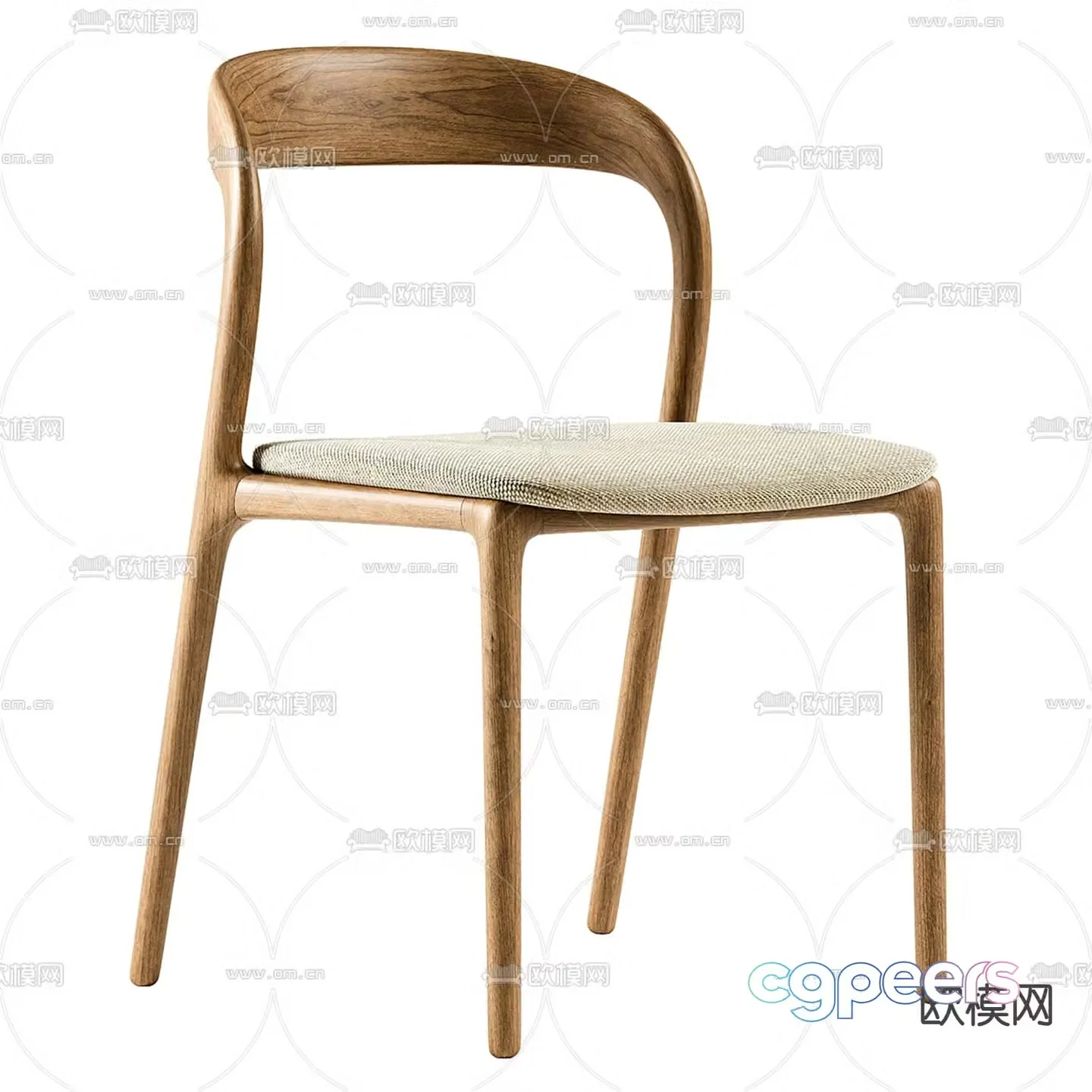 NEVA chair wooden chair dining chair 3d model