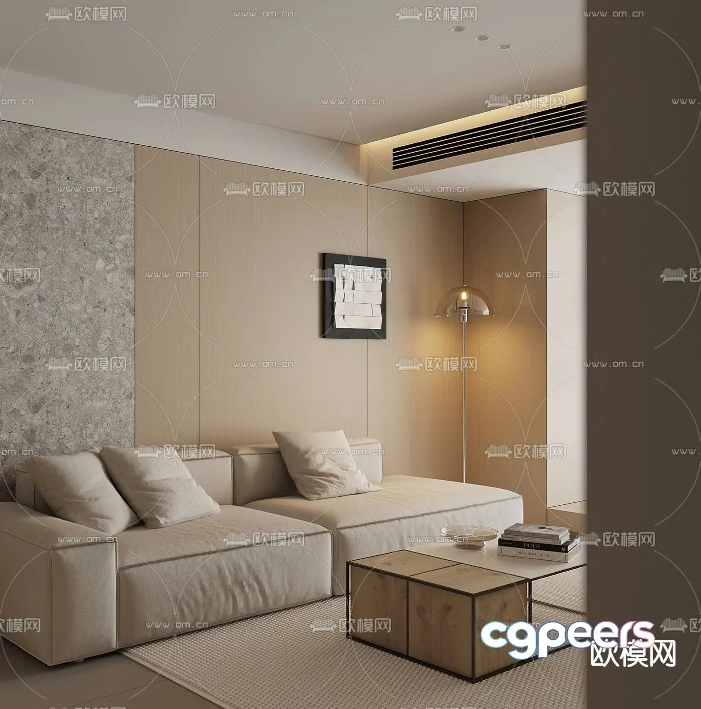 Modular sofa upholstered sofa 3d model