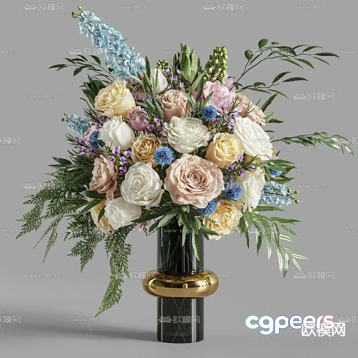 Vase Flower Art Flower Arrangement 3D Model