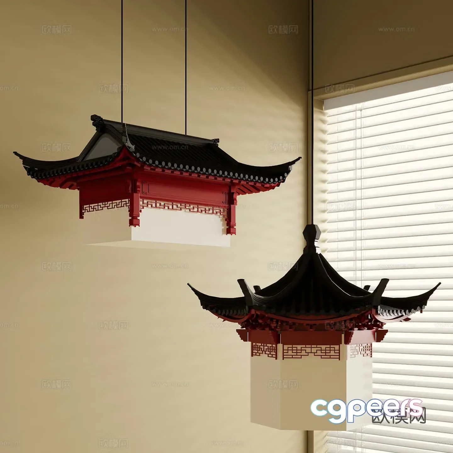 New Chinese chandelier 3D model