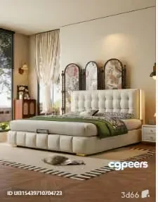 Cozy Bedroom 3D Model – 2539 – VRAY Render