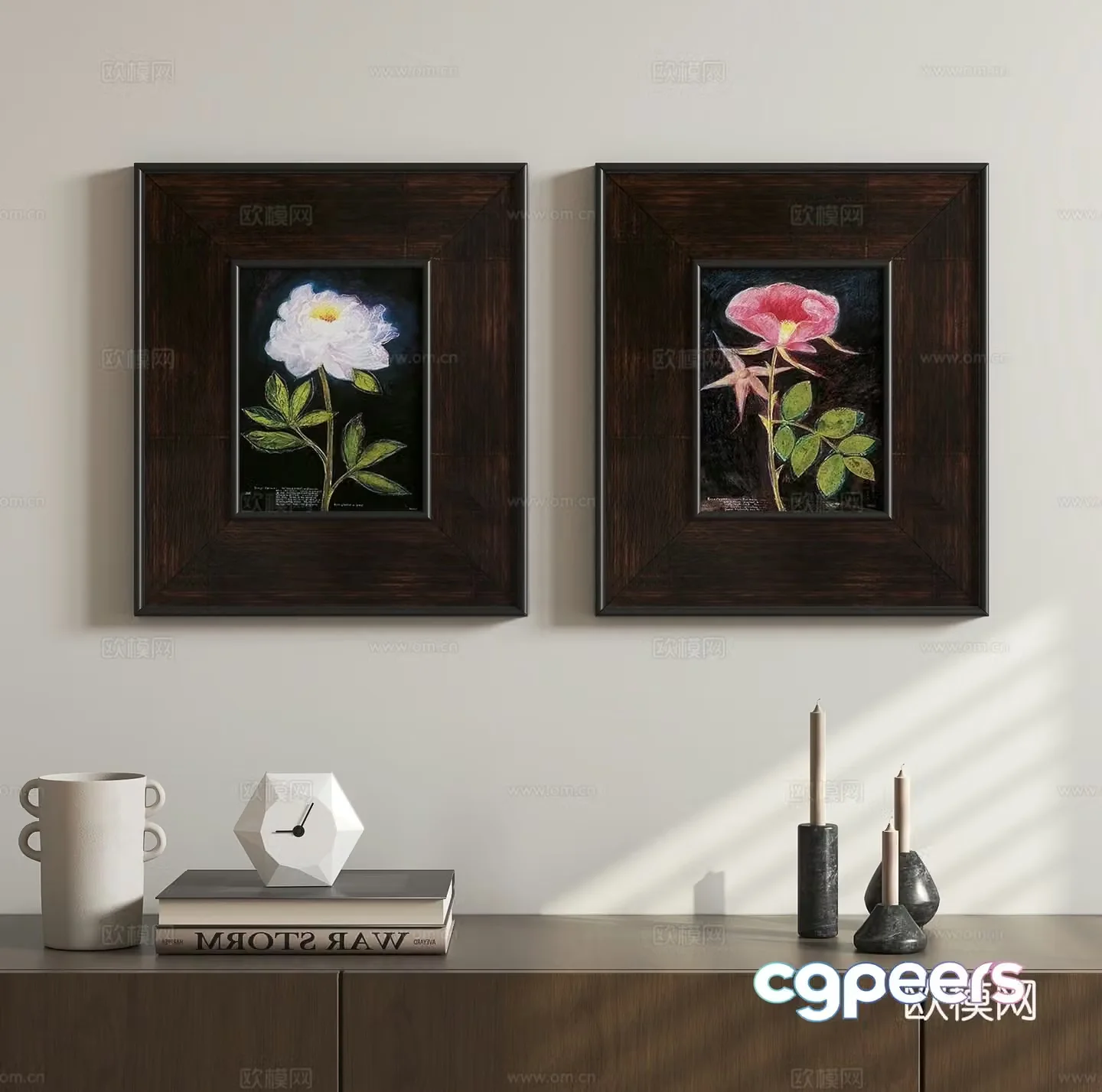 French retro oil painting hanging painting 3D model