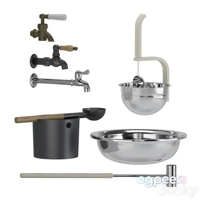 3ds Max Free – Bath ta, buckets, ladles