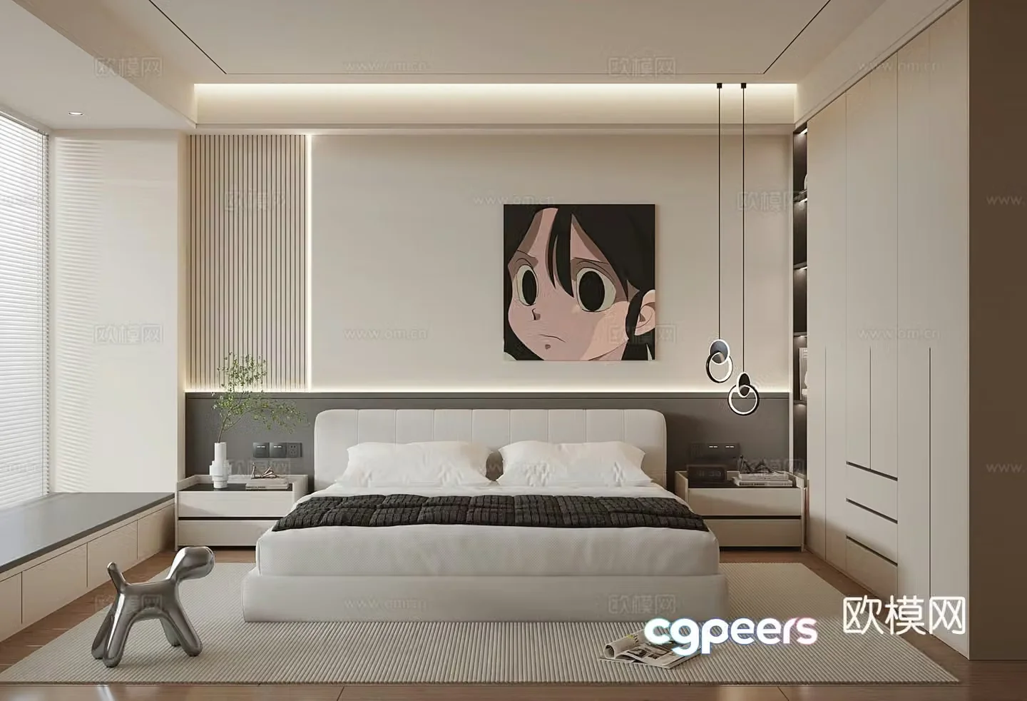Modern home bedroom 3d model