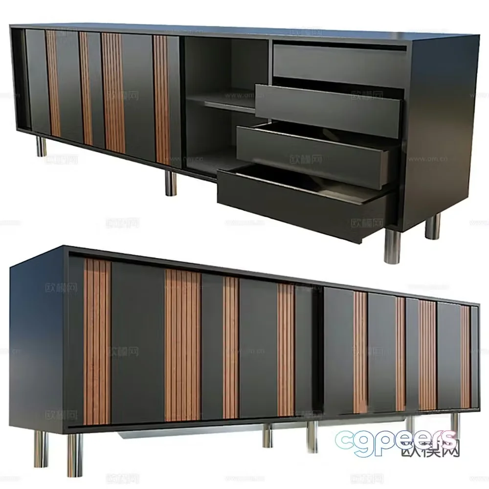 TV cabinet Finished cabinet Low cabinet 3D model