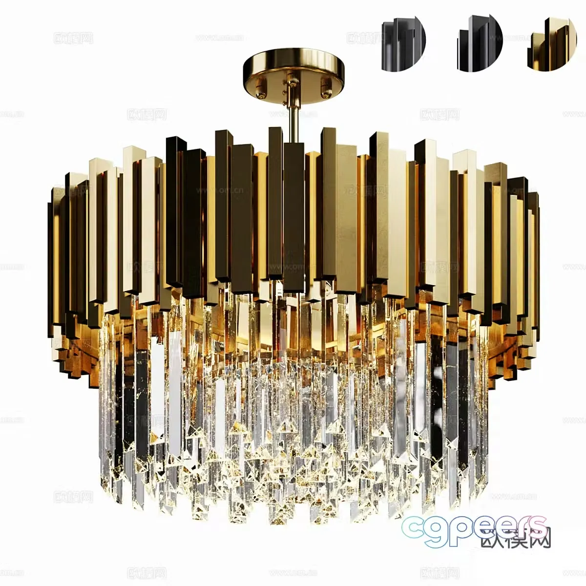 Modern light luxury decorative chandeliers 3d model