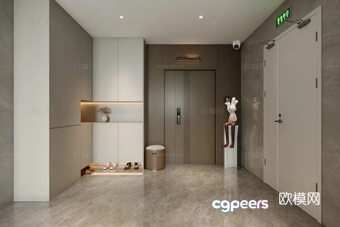 Modern simple entrance hall 3d model