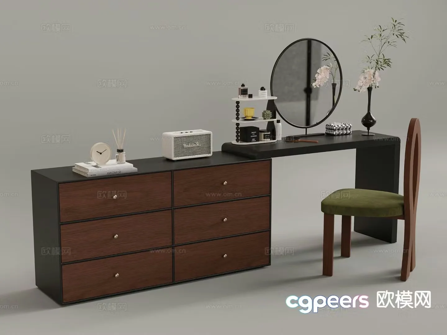 Medieval style dressing table 3d model