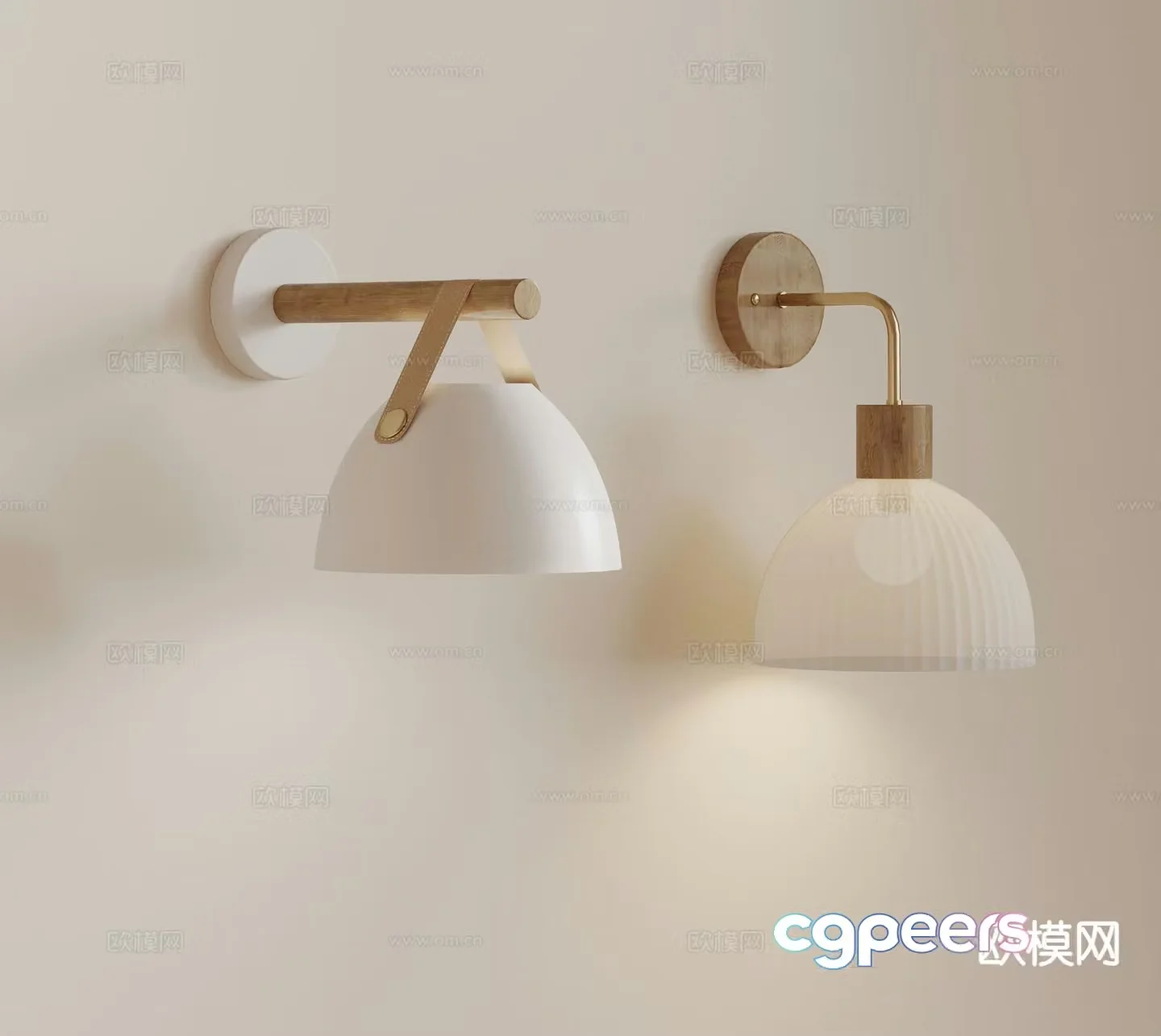 Cream style wall lamp 3d model