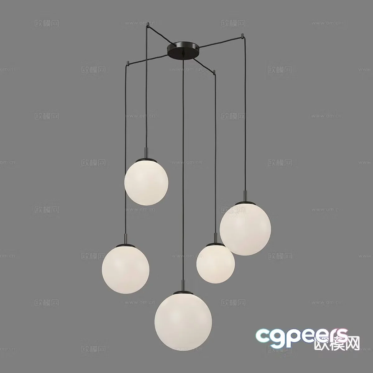 Modern minimalist chandelier spherical chandelier dining room chandelier living room chandelier 3d model