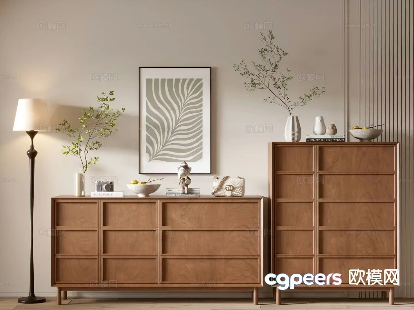 Medieval style side cabinet drawer cabinet side cabinet balcony cabinet storage cabinet 3D model