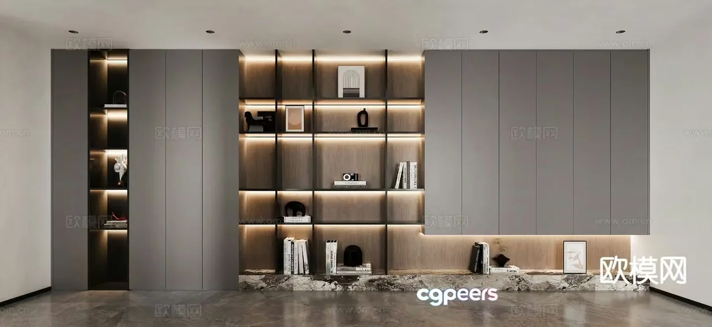 Modern decorative cabinet locker 3d model