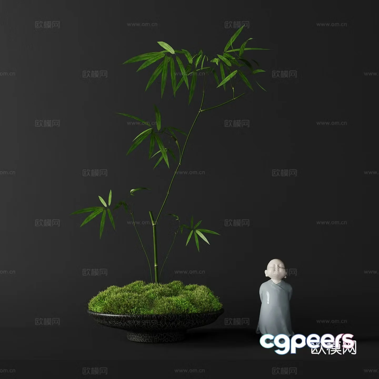 Moss Bonsai Green Bonsai Moss Moss Jewelry Moss Ornaments 3D Model