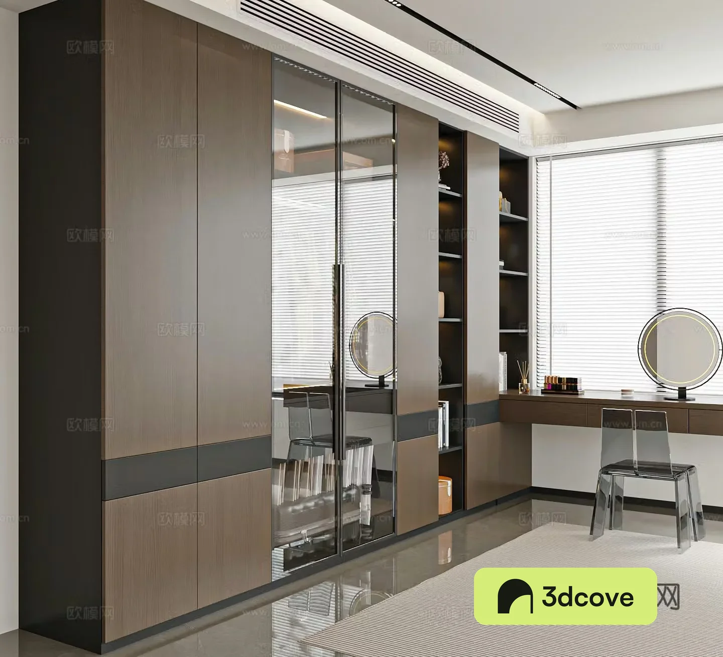 Modern Italian wardrobe dressing table wardrobe integrated