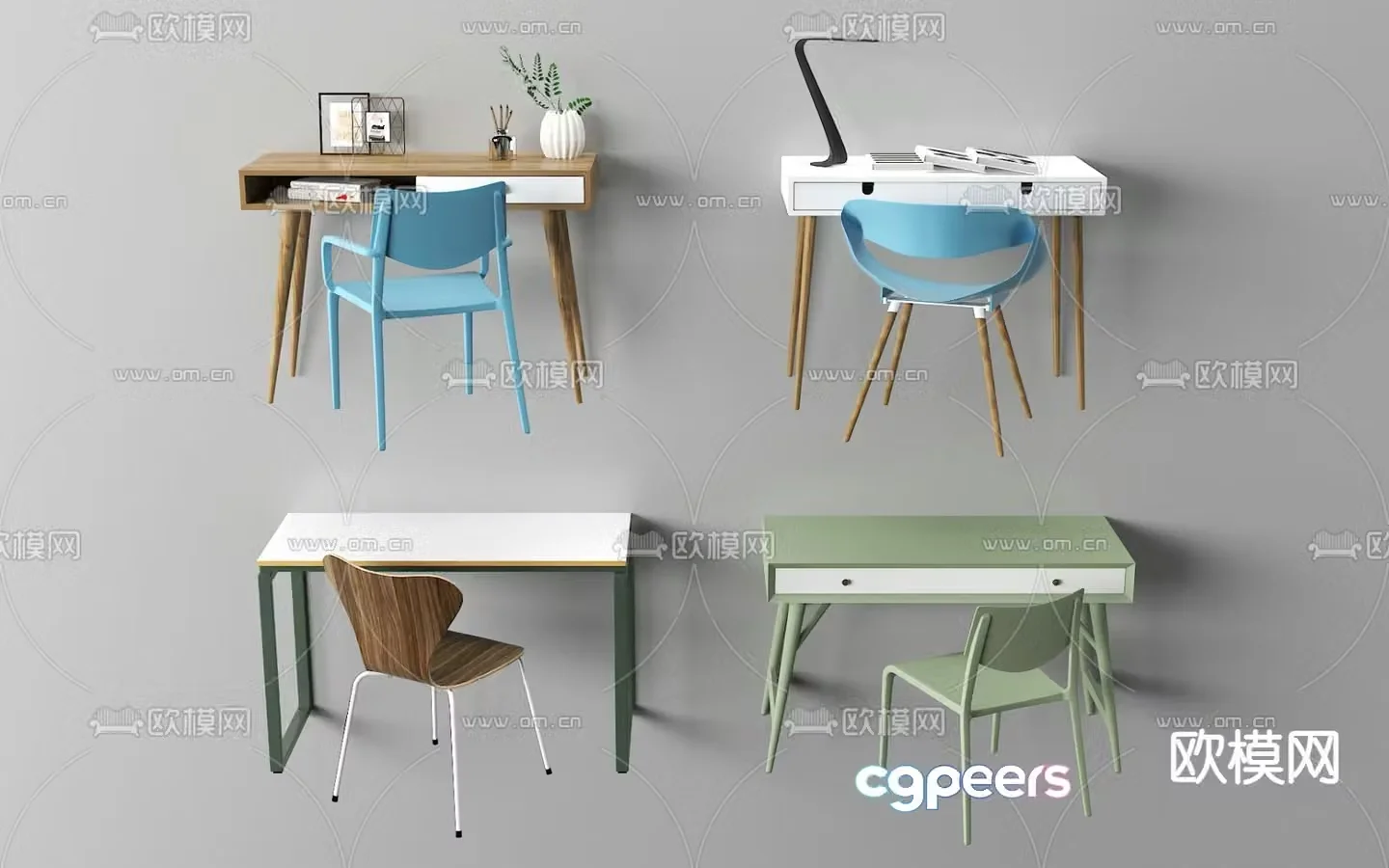 Modern children’s desk 3d model