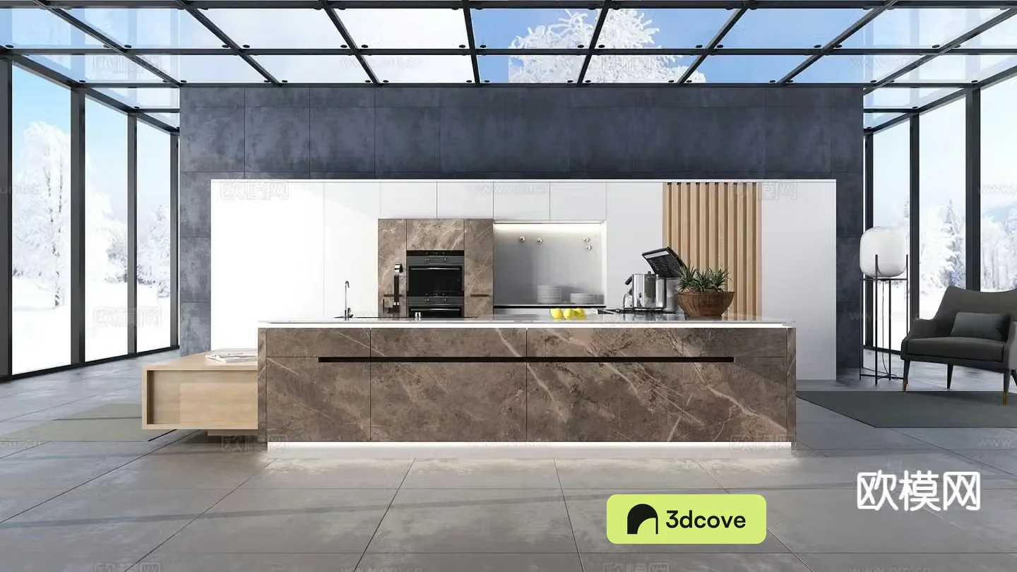 Modern open kitchen western kitchen