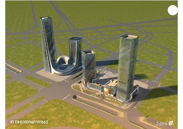 A 3D Rendering Of A Cityscape 3D Model – 3070 – VRAY Render