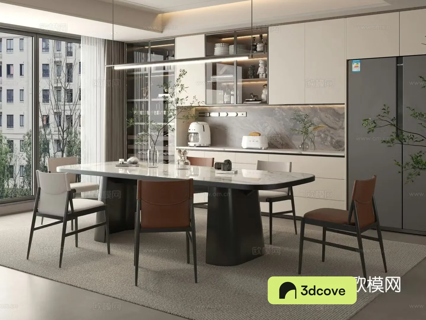 Modern restaurant Simple restaurant Dining table combination