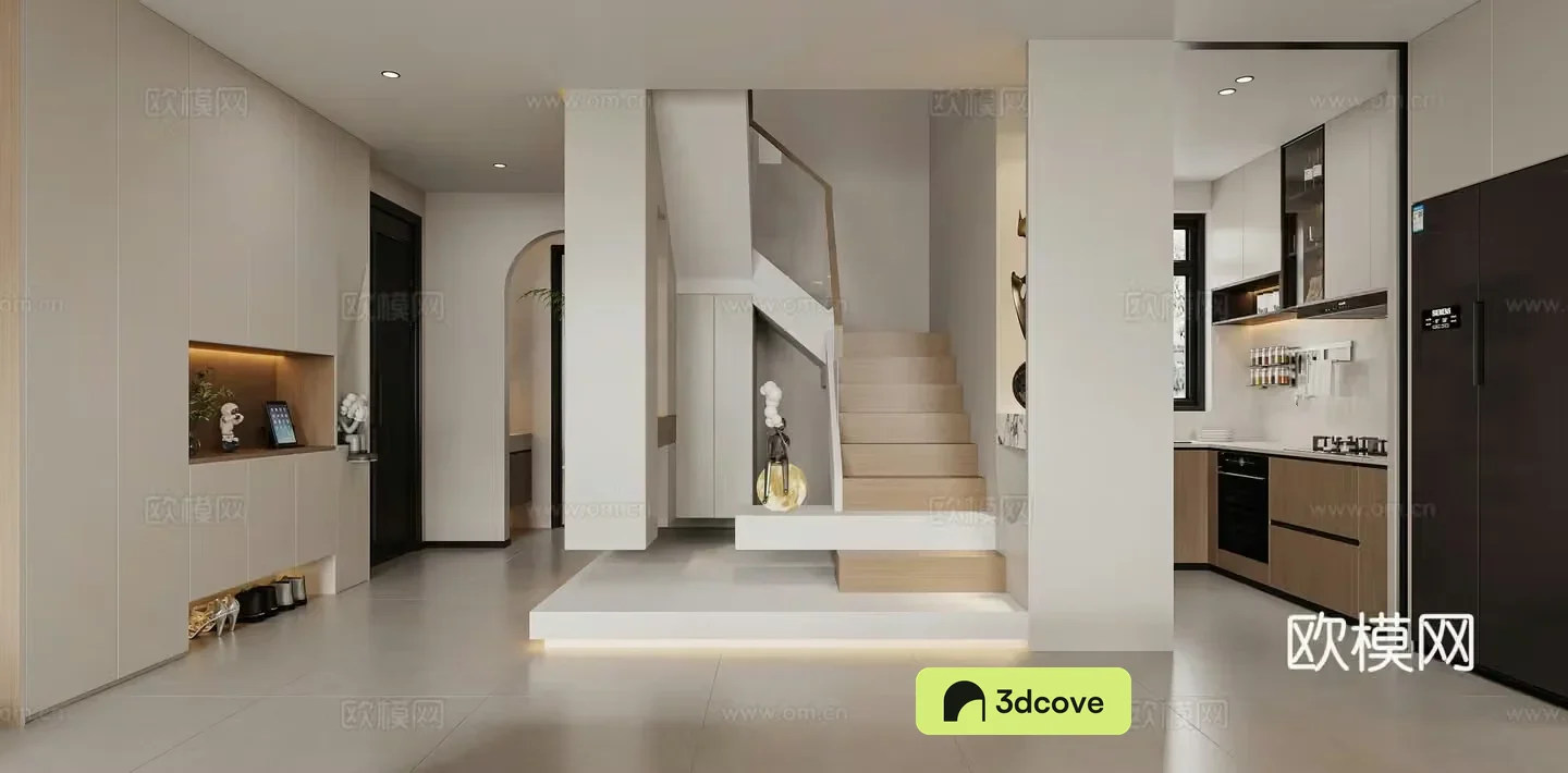 Modern ladder entrance stairwell shoe cabinet wine cabinet kitchen simple stairs high heels