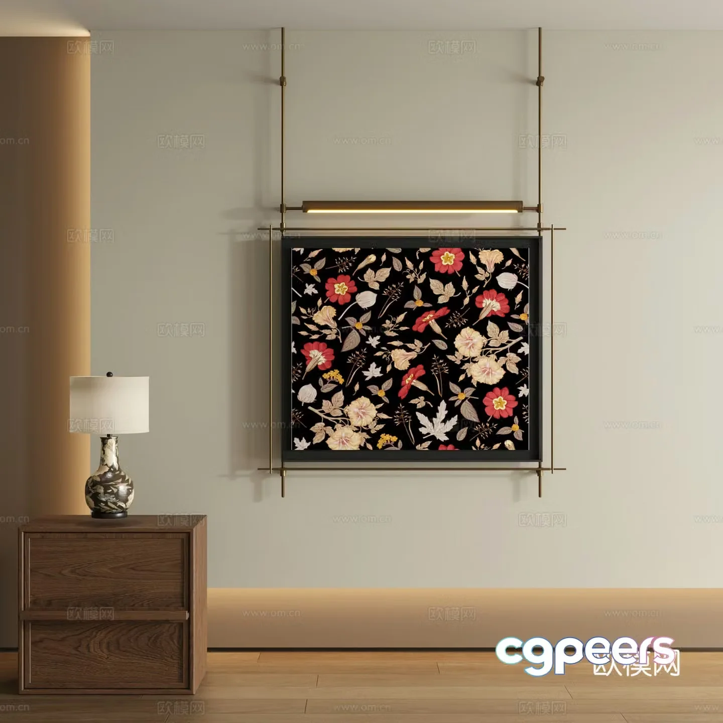 Modern boom decorative painting 3d model