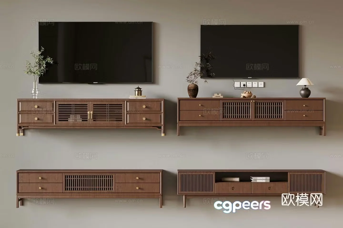 New Chinese TV cabinet 3D model