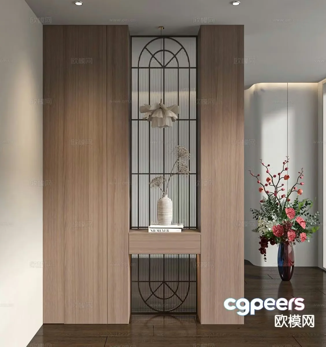 Wabi-sabi partition shoe cabinet 3d model