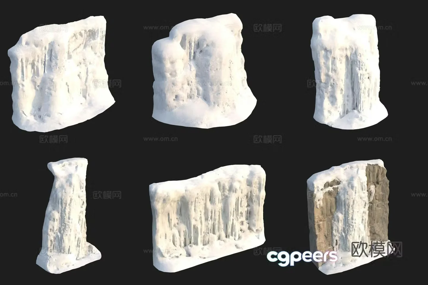 Snow piled up snow ice and snow 3d model