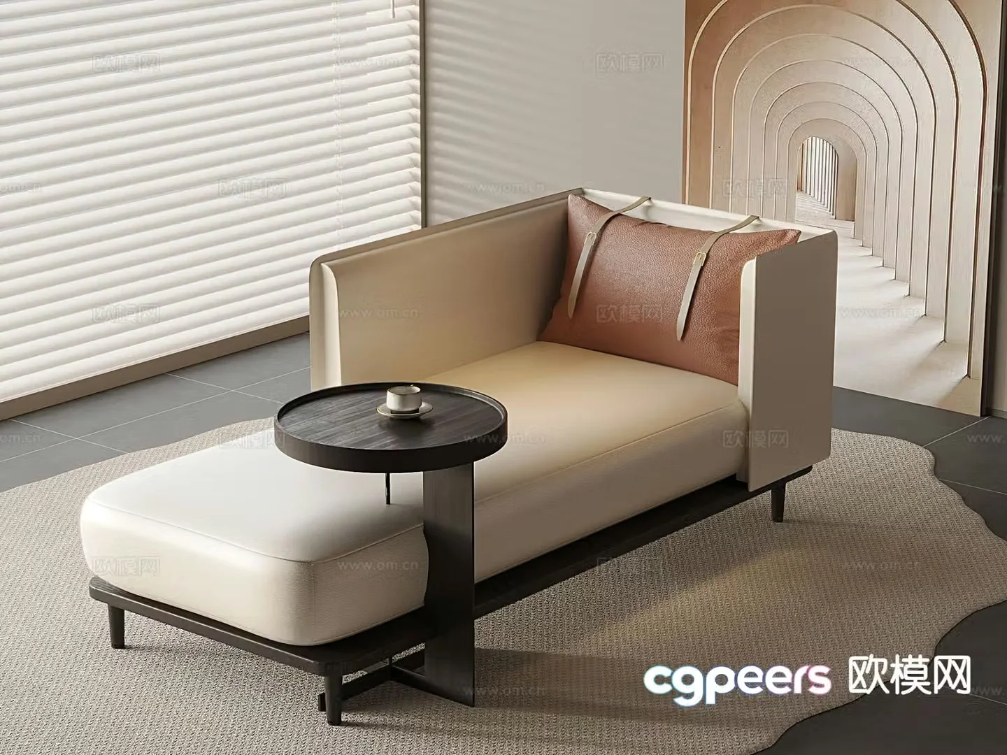 Italian chaise longue beauty collapse 3d model