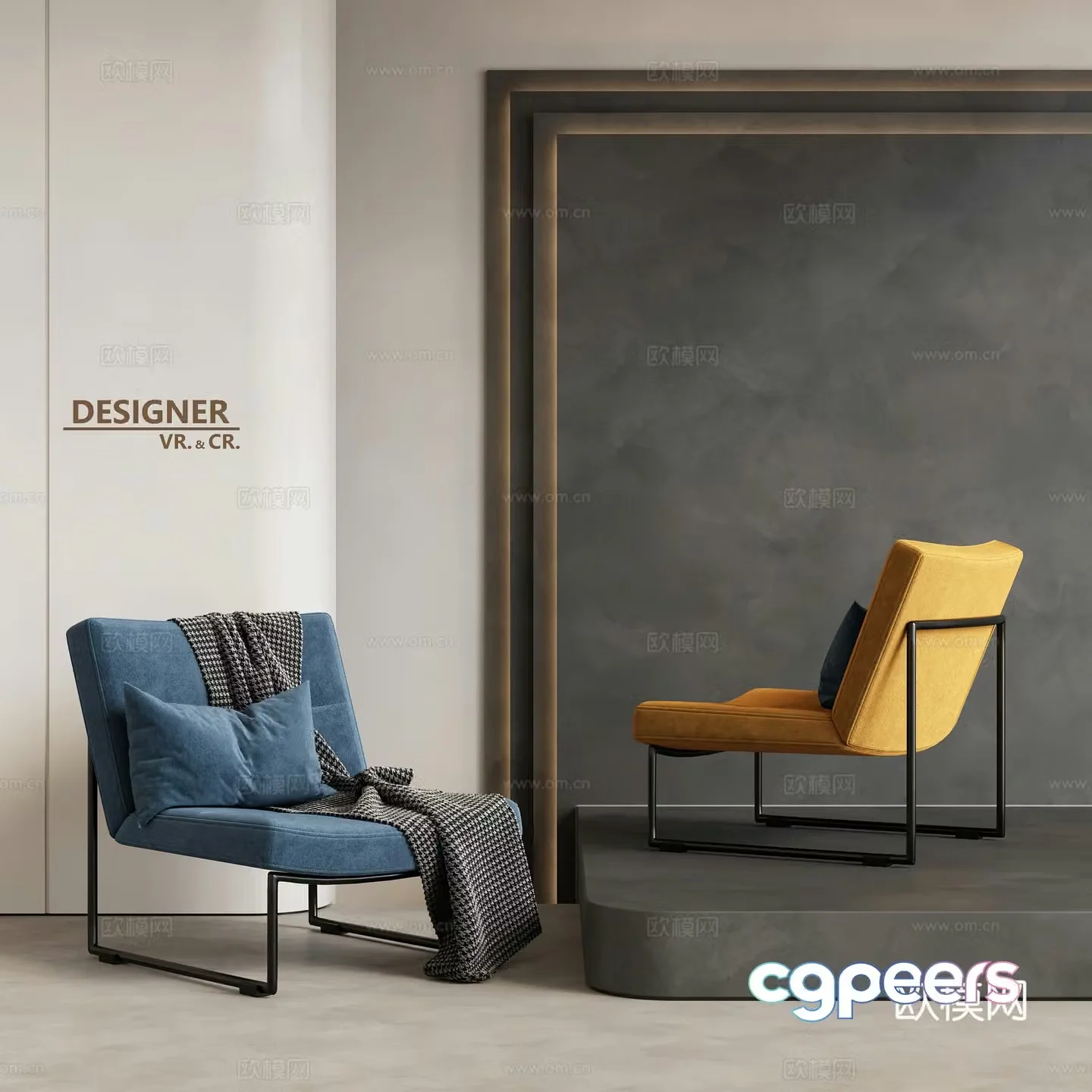 Modern chair leisure chair 3d model