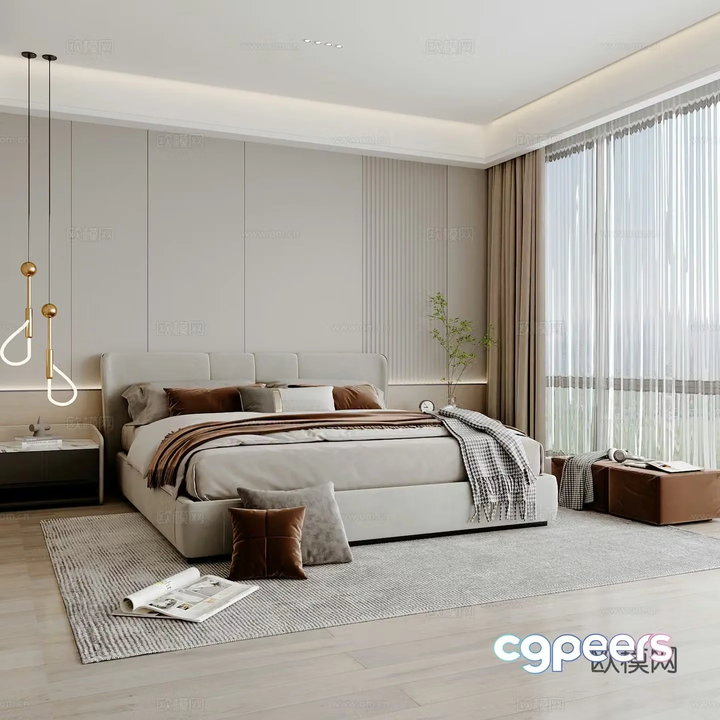Modern home bedroom Modern bedroom Italian bedroom Simple bedroom Italian bed 3d model