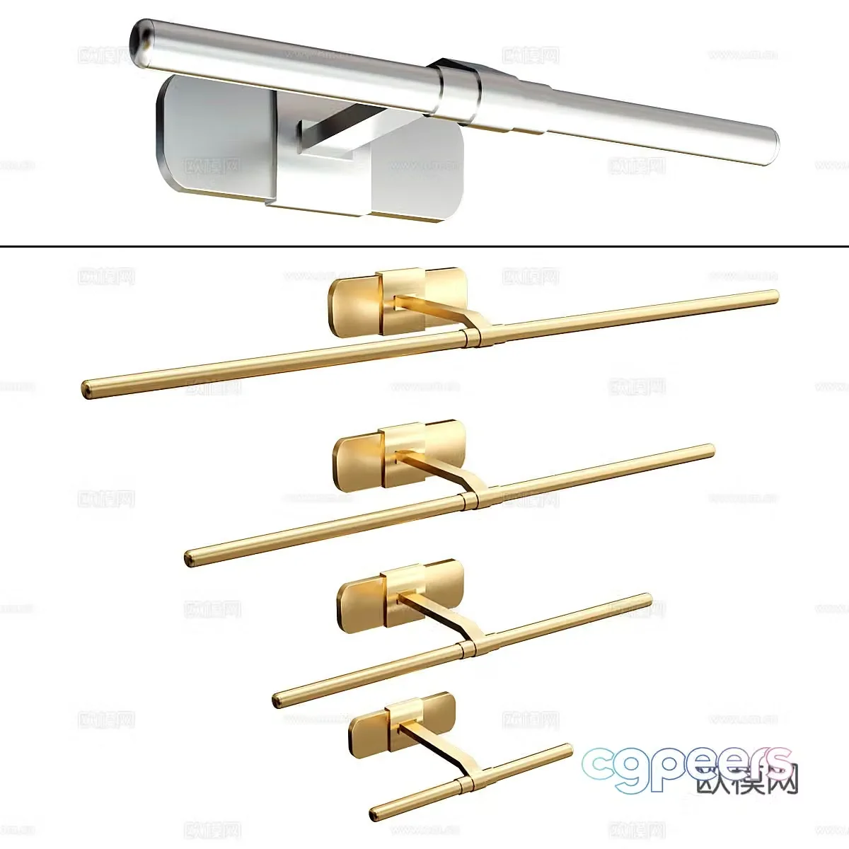 Mirror front light wall light minimalist wall light simple wall light bedside wall light computer desk wall light line 3d model