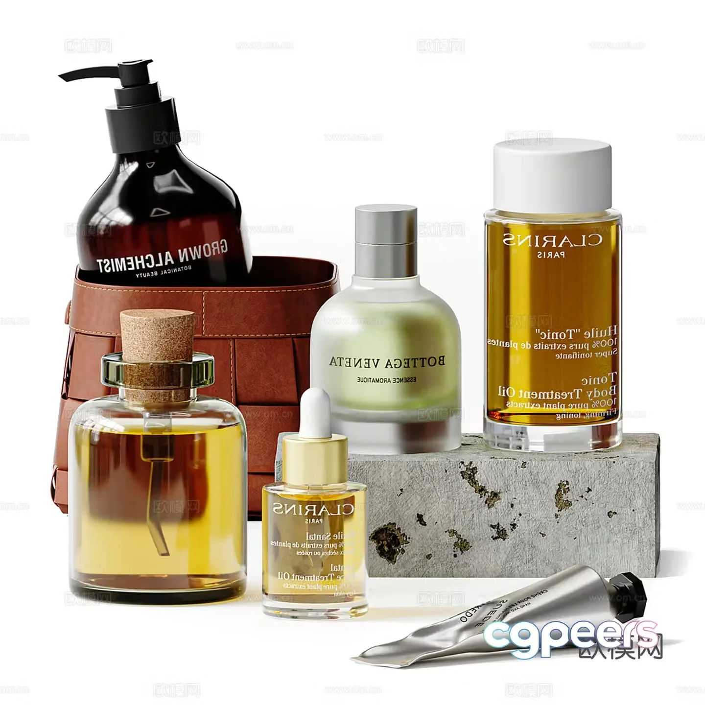 Modern bathroom toiletries 3d model