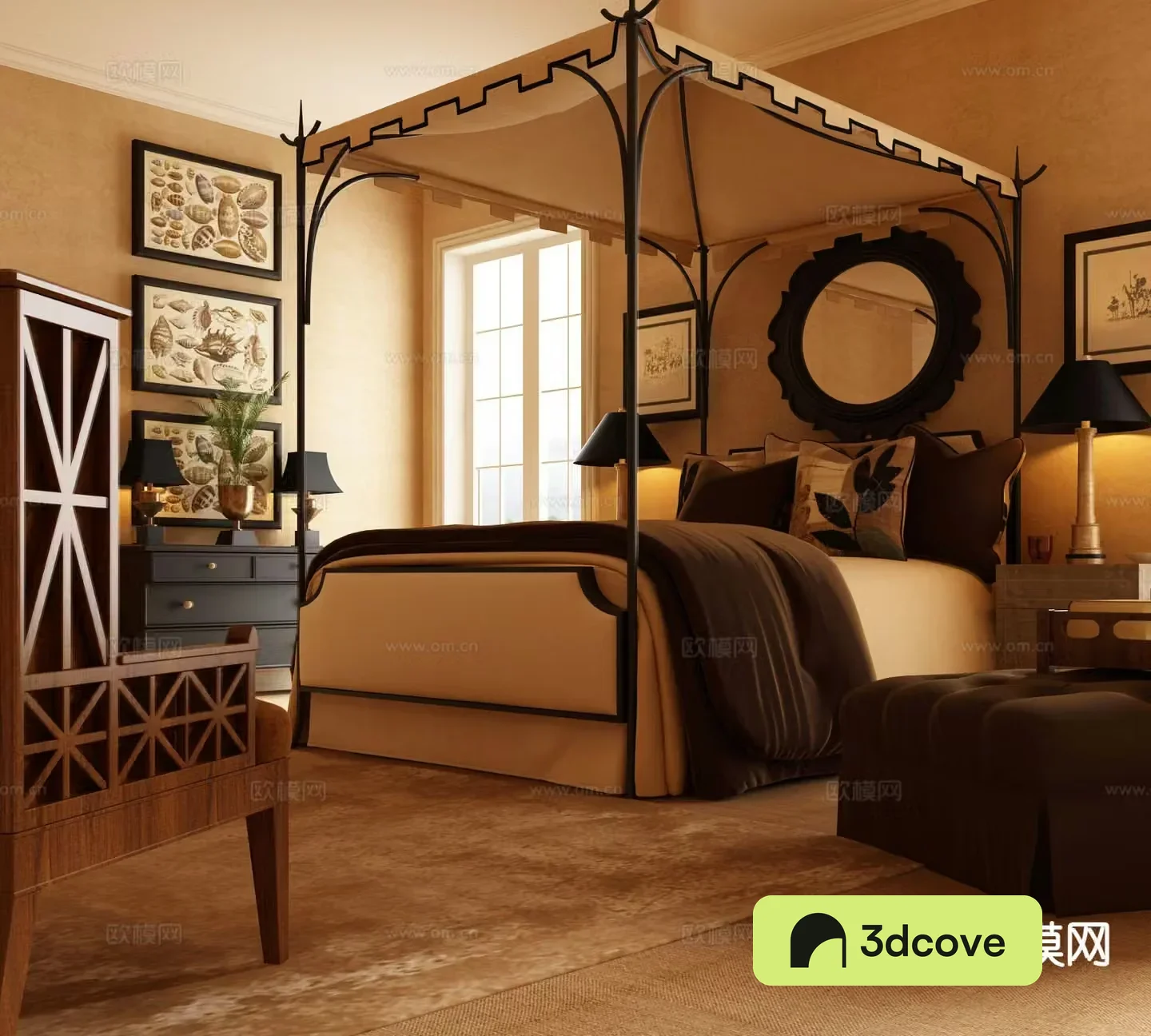 American retro double bed