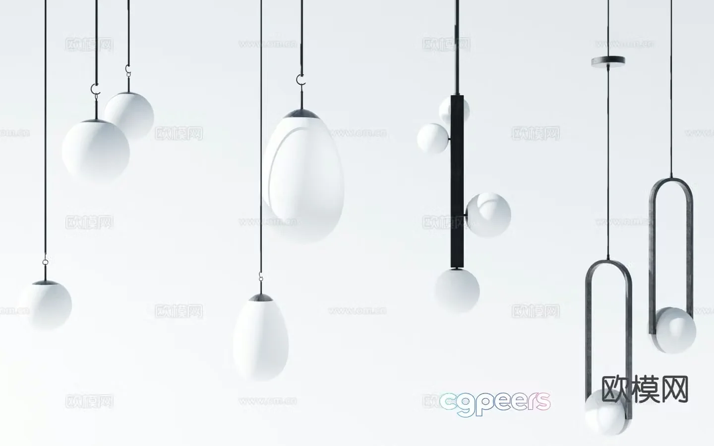 Nordic chandelier 3d model
