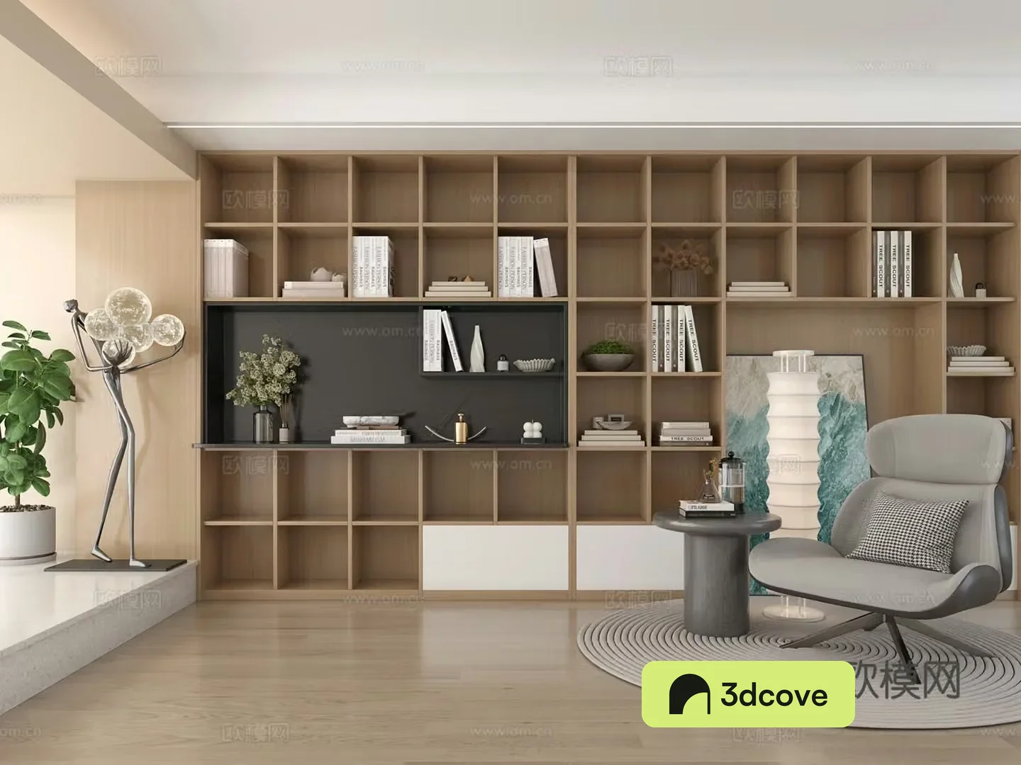 Modern bookcase Living room furniture combination Ornament combination