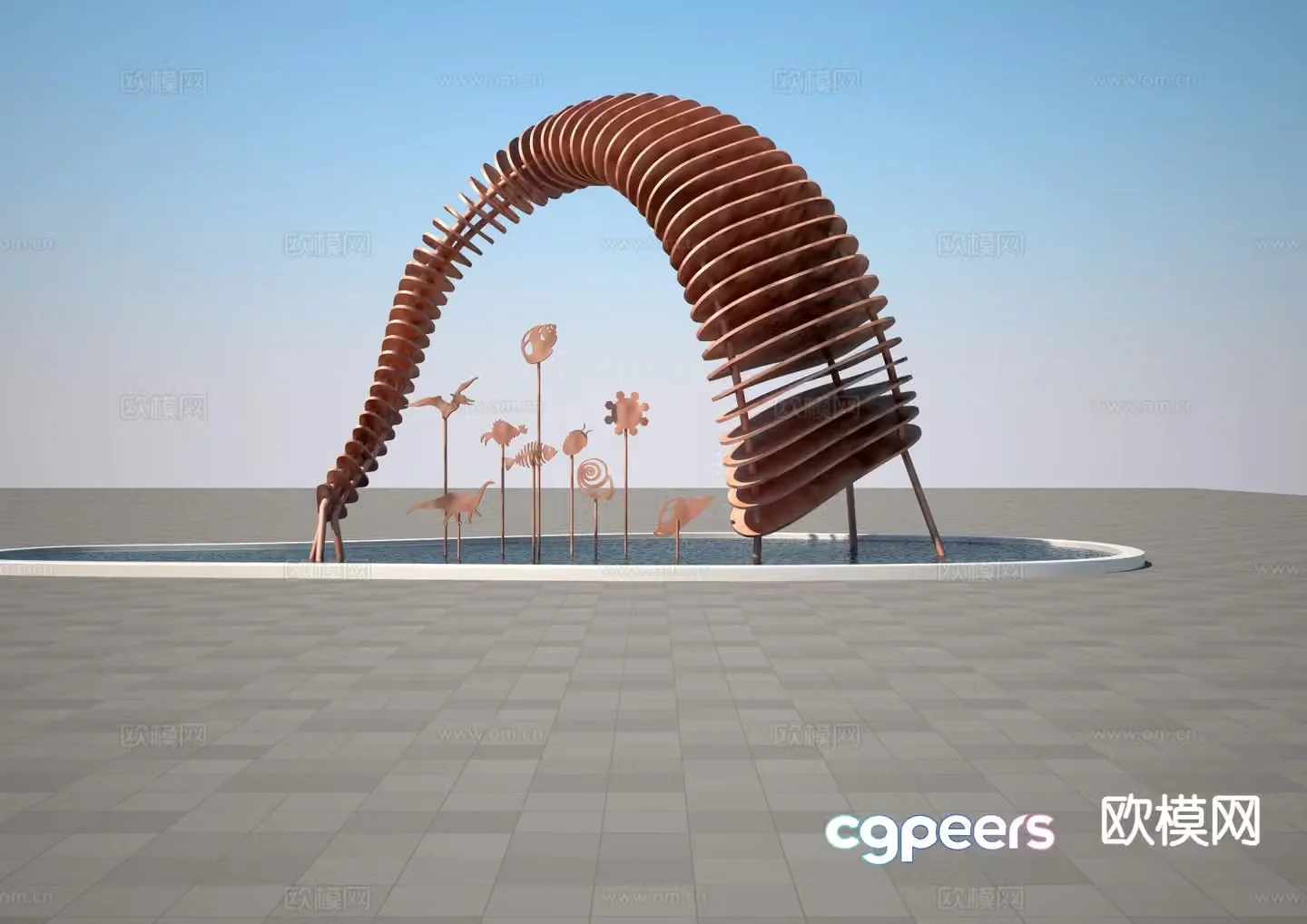 Modern stone sculpture 3d model