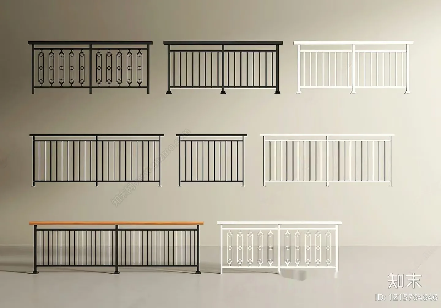 Decorative Metal Railings 3D Model – 11954 – VRAY Render