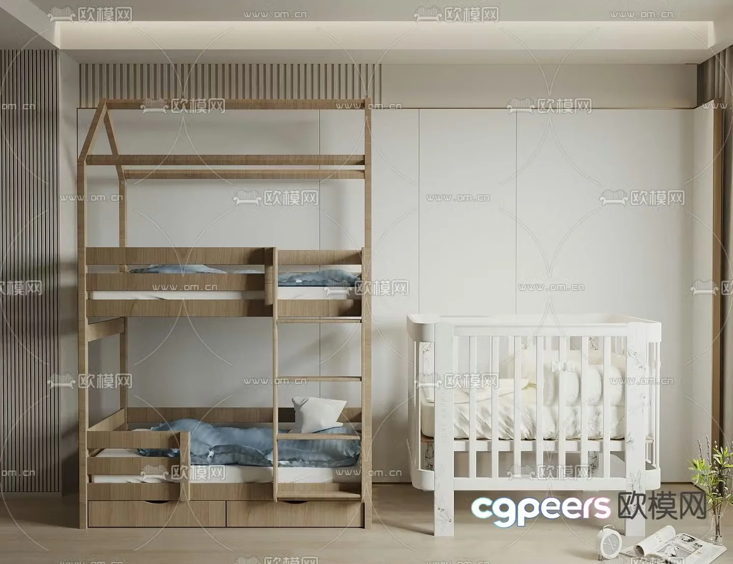 Modern crib 3d model