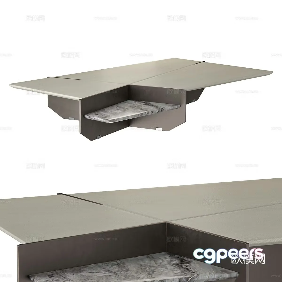 Modern Italian metal coffee table 3D model