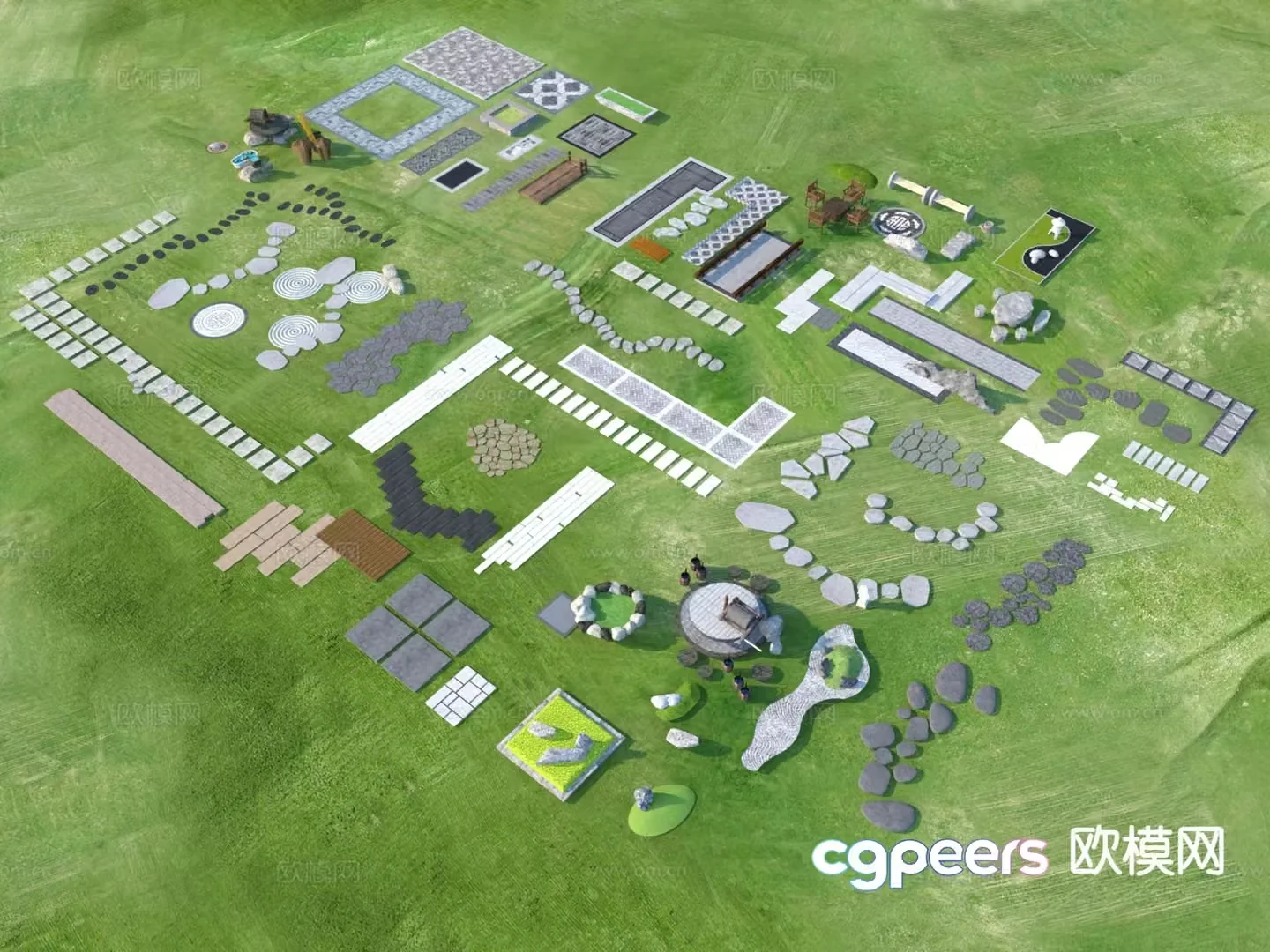 Tingbu sketch park Tingbu paving 3D model