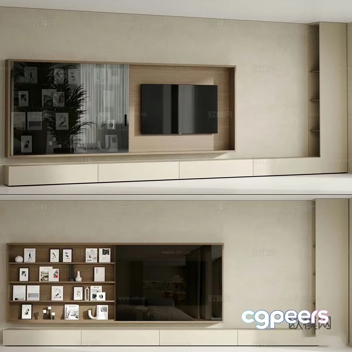 Modern Wasabi TV background wall 3d model
