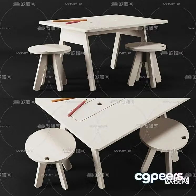 Children’s tables and chairs toy tables game tables and chairs 3d model