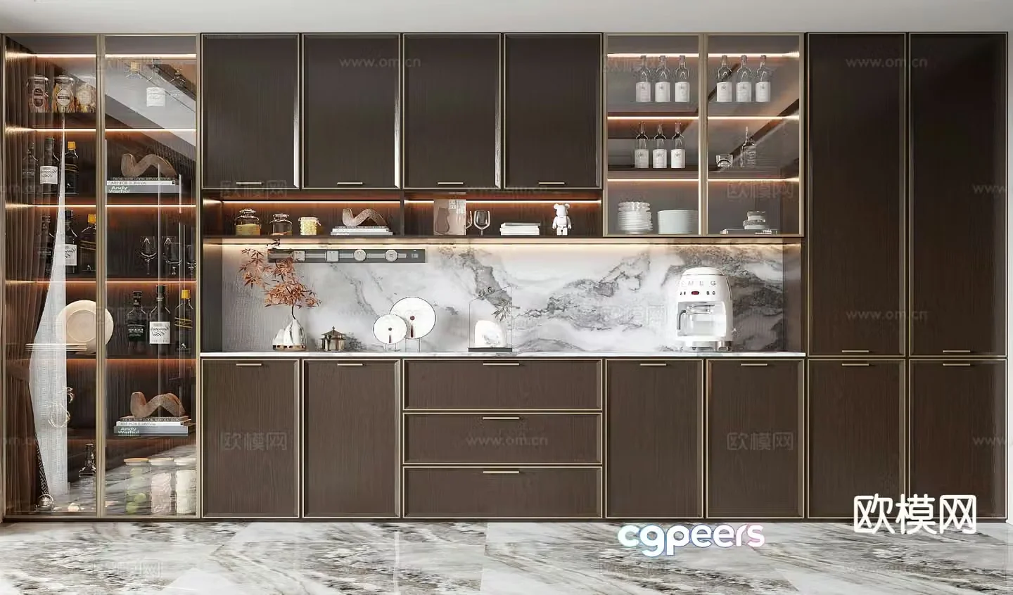 New Chinese style wine cabinet sideboard 3D model
